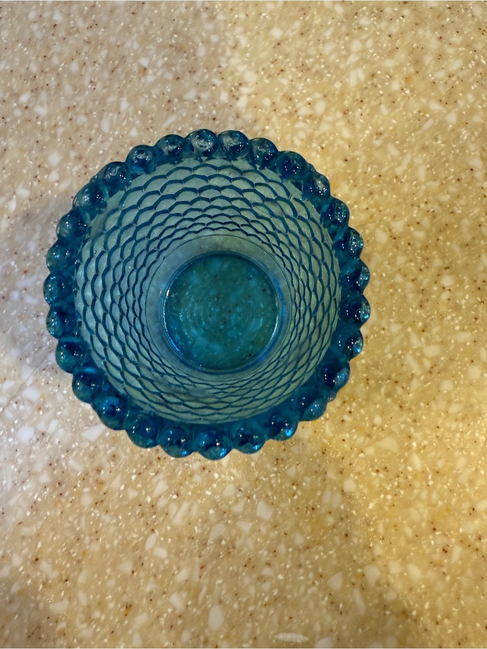 Vintage Blue Hobnail Glass votive tea light candle holder - Picture 2 of 8